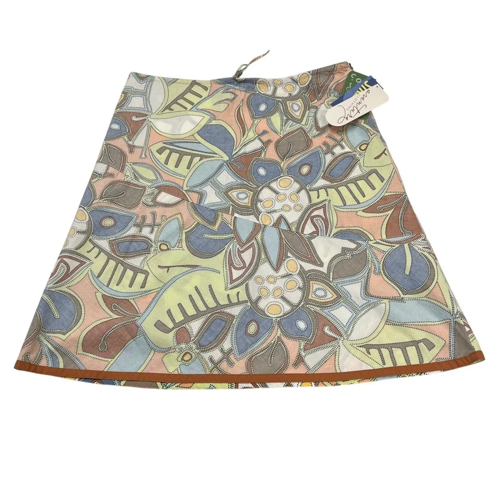 Aventure Clothing Skirt Brow Artys Patchwork Organic Cotton Aline Size 12 Travel